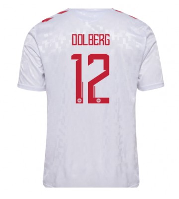 Danmark Kasper Dolberg #12 Replika Udebanetrøje EM 2024 Kortærmet